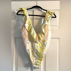 VS Victoria’s Secret Cheeky Floral Flutter Top One Piece Bathing Suit